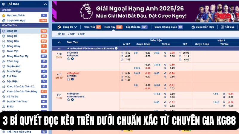 3 bí kíp giúp bet thủ thắng kèo trên dưới liên tục
